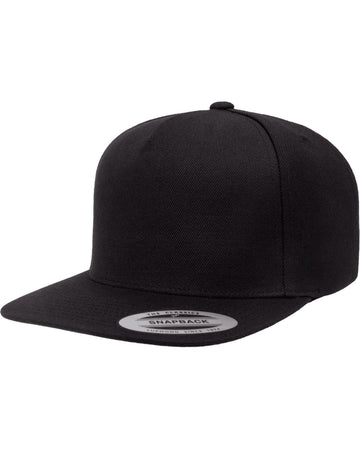 Adult 5-Panel Structured Flat Visor Classic Snapback Cap