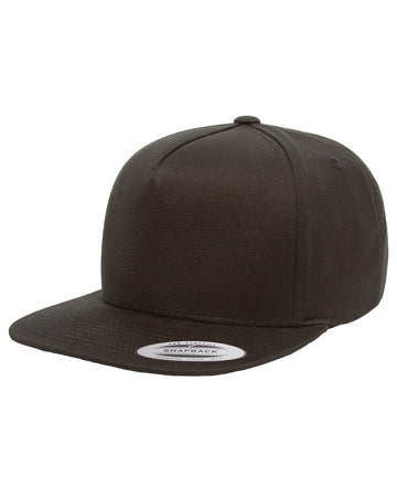 Capuchon snapback à serpette en coton à 5 panneaux adultes