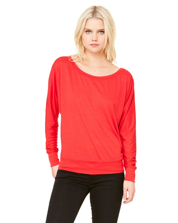 Ladies Long-Sleeve Off Shoulder T-shirt