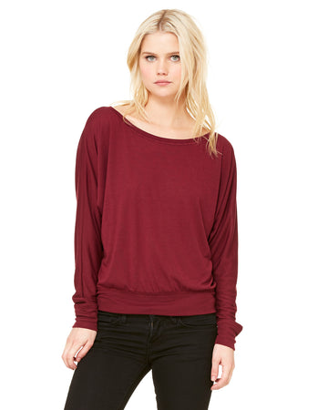 Ladies Long-Sleeve Off Shoulder T-shirt