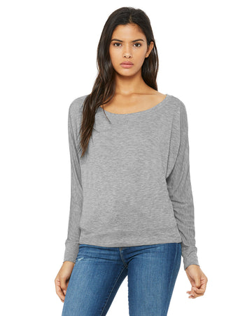 Ladies Long-Sleeve Off Shoulder T-shirt